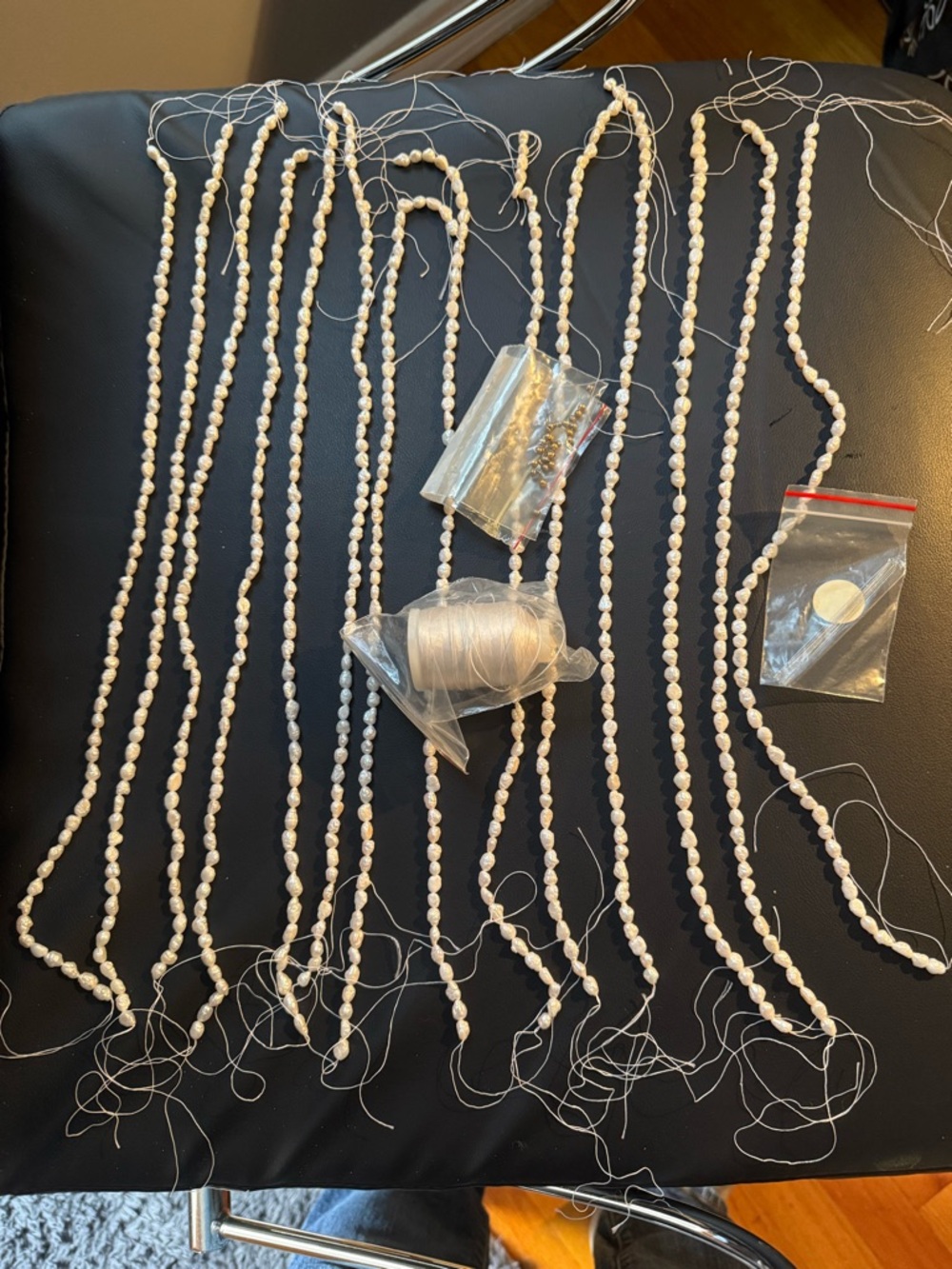 Jewelry making - fresh water pearl strands plus supplies
